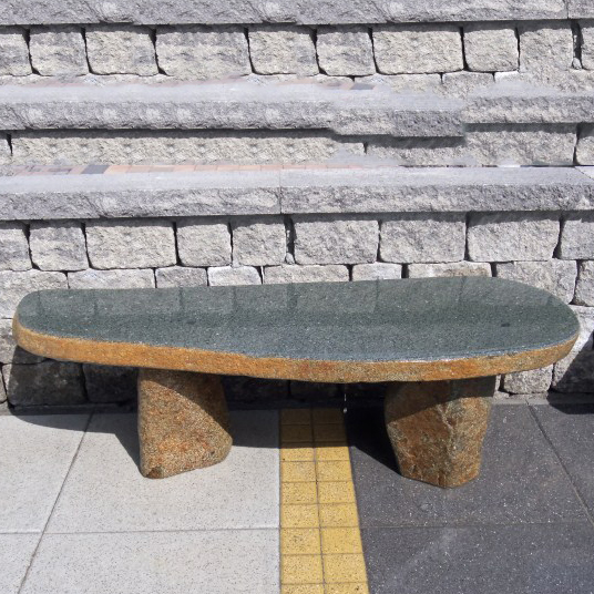 Natural shape basalt stone bench Featured Image