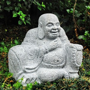 Outdoor large laughing stone Buddha statues