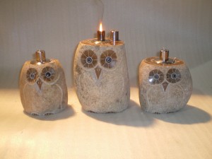 Wholesale stone owl  animal  candle holder