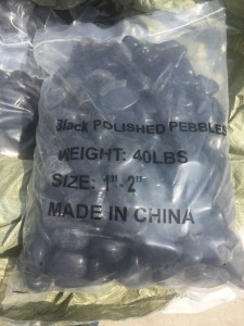Pebble stones packed in PVC bags