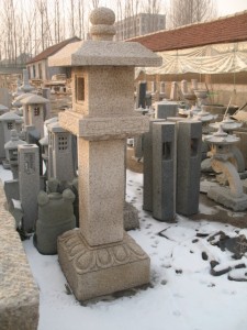 Japanese garden stone lamp