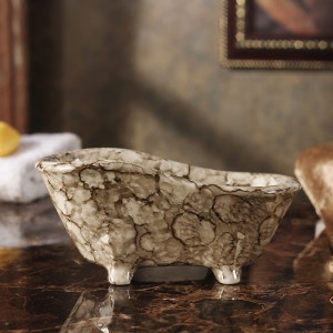 Bathtub shape custom hand carved marble soap dish