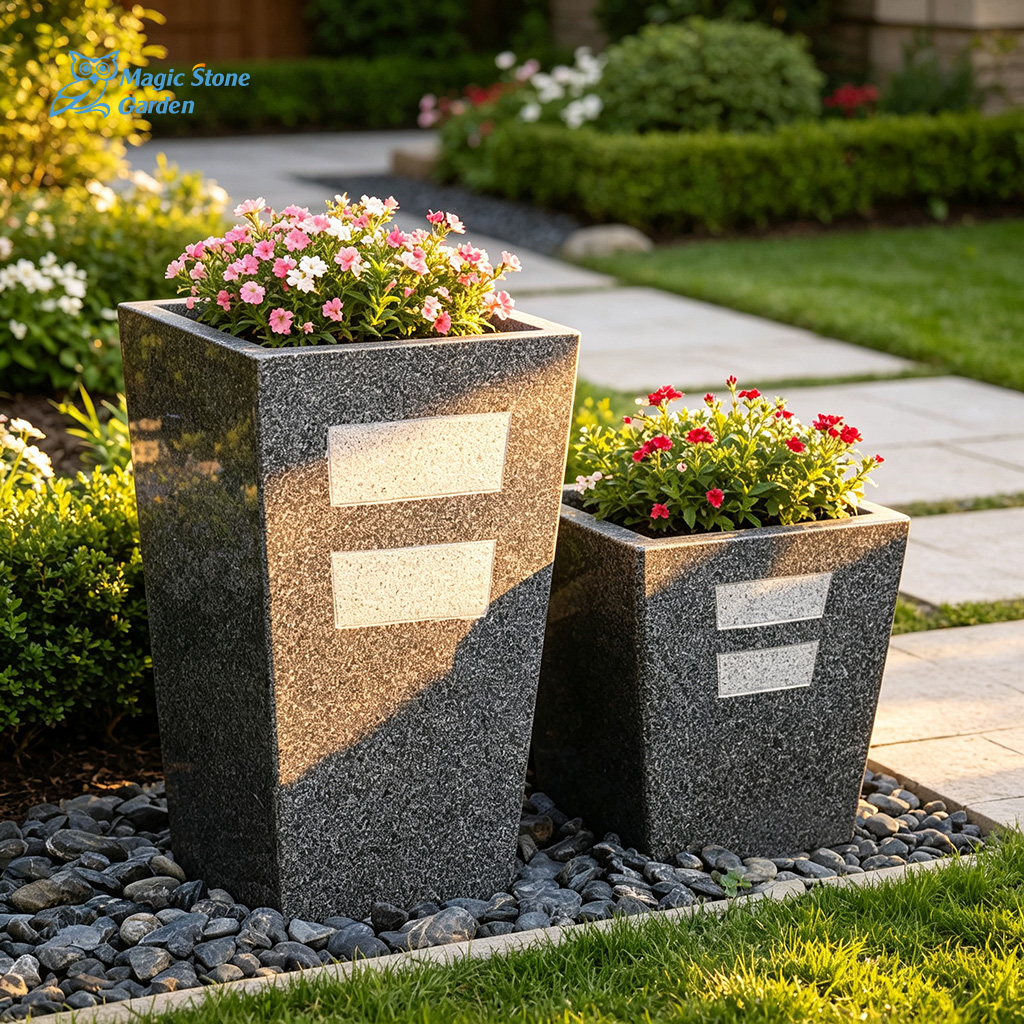 Natural Granite Planters – Timeless Stone Beauty for Your Landscape