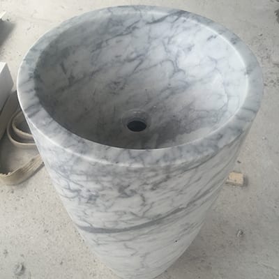 Factory making Garden Pebbles -
 Marble pedestal stand bathroom washing sink – Magic Stone