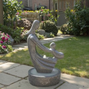 Black Granite Water Fountain Human Feature for garden