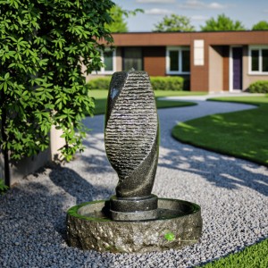 Outdoor Decorative Stone Water Feature Fountains Basin Bali Flowing Waterfalls Garden Waterfall Design Sale for Yard Landscaping