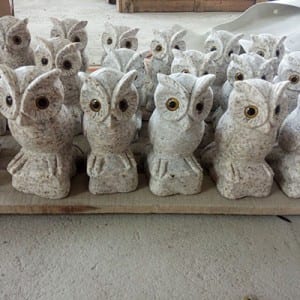 Decorative white owl figurines sculpture