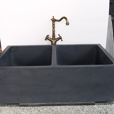 Professional China Granite Bathtub -
 Rectangle shape black color granite kitchen sink – Magic Stone