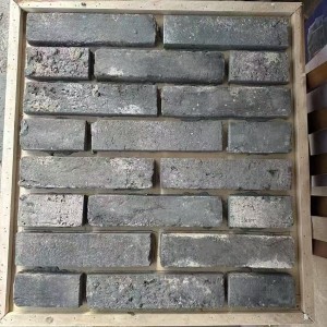 Antiqued Grey Corner Bricks Wall Clay Tile Decor for Indoor Outdoor
