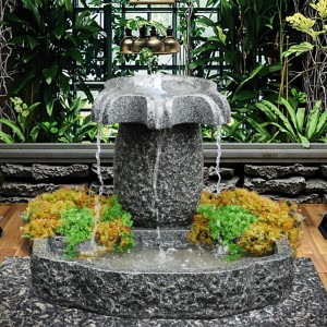 Natural Decorative Granite Water Fountain Hand Carved Stone Garden Product for Courtyard Outdoor Garden Yard Park Hotel Villa