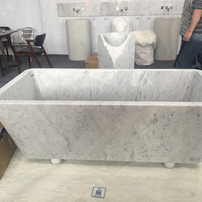 Reliable Supplier Backyard Water Feature -
 Rectangle marble stone freestanding bathtub – Magic Stone