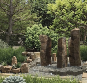 Soothing Basalt Garden Fountain Element for Jet Fountain Displays and Relaxation