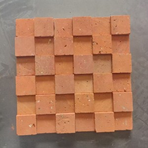 Direct Factory Supply Red Square Clay Mosaic Tiles Thin Solid Sintered Bricks for Wall & Floor Decoration