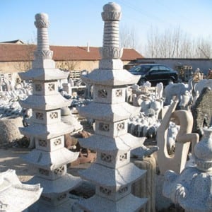 Japanese garden stone lantern pagoda