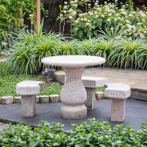 Modern Design Granite Hand Carved Natural Stone Bench & Table for Garden Yard Court Decor