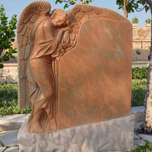 Customized Modern Style Yellow Color Monument Park Lettering Grave Tombstone