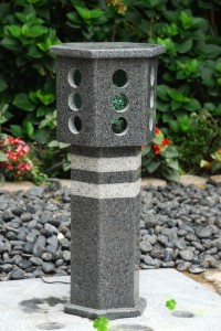 Hand Carved Japanese Stone Lantern Grey for Garden Decor