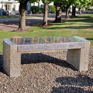 Modern Dark Green Granite Polished Stones Bench for Garden Yard Court
