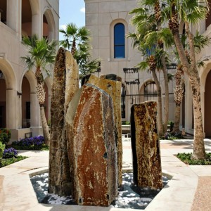 Basalt water fountain column