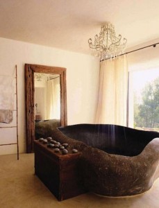 Amazing bathroom stone bathtub