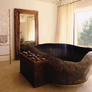 Amazing bathroom stone bathtub