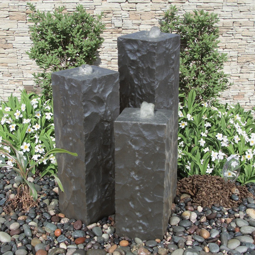 Basalt fountains—where volcanic stone meets urban calm, no frills, just pure nature’s charm in the heart of busy cities.​