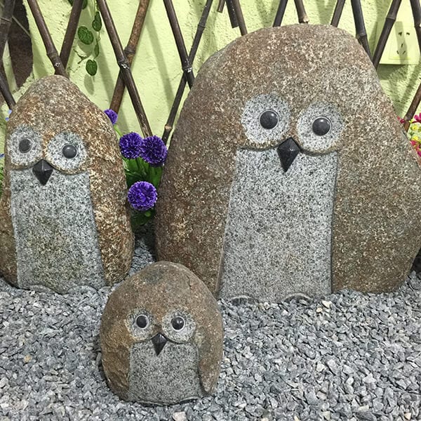 18 Years Factory Black Pebble Stone -
 Wholesale owl animal figurine bathroom set – Magic Stone