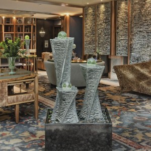 Unique Square Garden Decorations Indoor/Outdoor Granite Stone Water Fountains with LED Lighting Sale on Unique Water Features