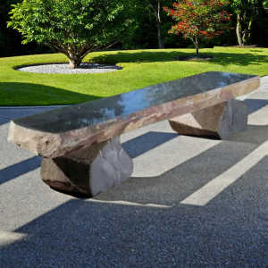 Basalt Stone Bench Outdoor Villa Garden Decor