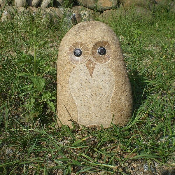 Special Design for Square Planter Pot -
 Wholesale natural small river stone carving owls decor – Magic Stone