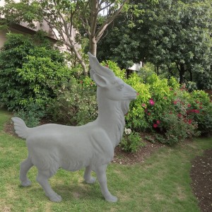 Charming Stone Sheep Sculpture Pastoral Garden Accent