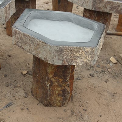 OEM China Mill Stone -
 Wholesale basalt stone birdbath – Magic Stone