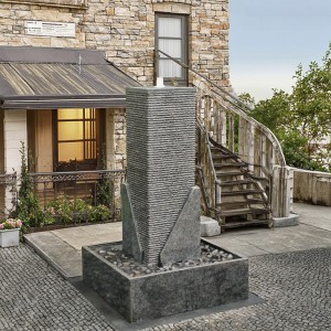 Black Cube Granite Garden Water Fountain Hand Carved Outdoor Landscape Decoration for Courtyard