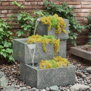Custom-Size Black Granite Hollow Fountain for Hotels and Villas
