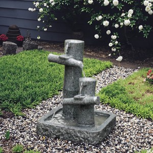 Outdoor stone water flow fountain home decor