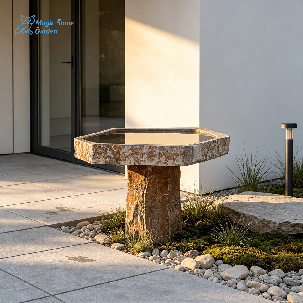 Natural Freestanding Stone Bird‑Baths, Bring Vivid Nature to Your Garden