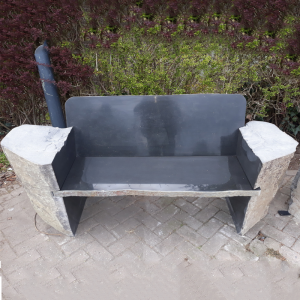 Basalt carved stone back rest bench seats