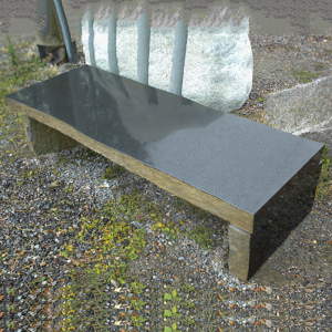 Polished basalt rectangular bench