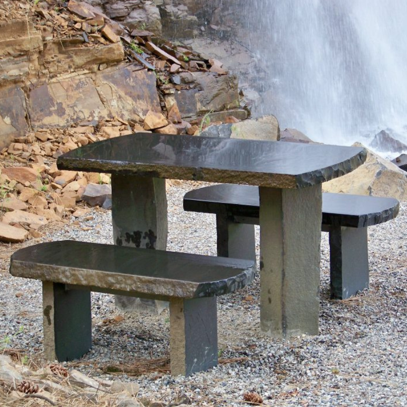 Full cut bench basalt outdoor for garden Featured Image