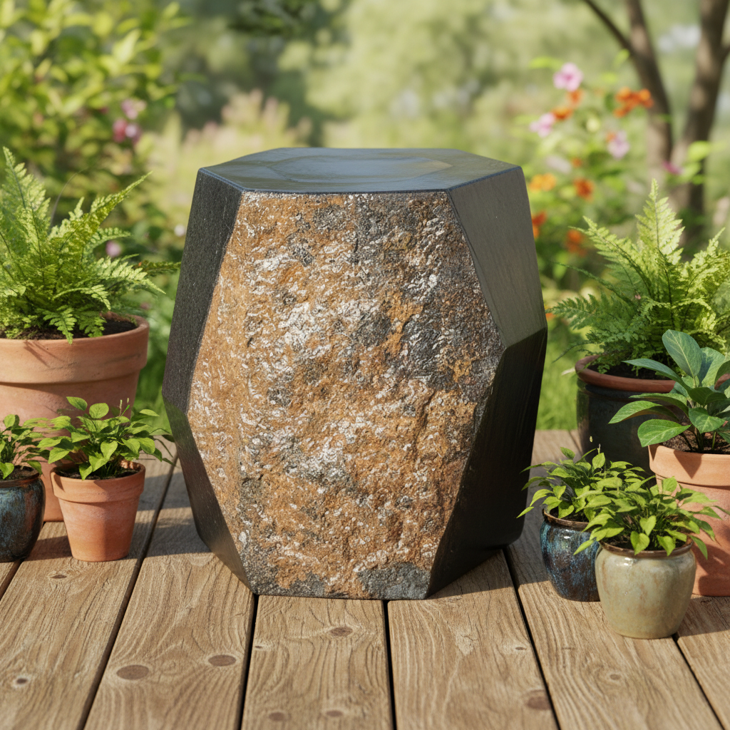 Basalt Column Fountain: Raw Volcanic Beauty Meets Flowing Garden Serenity