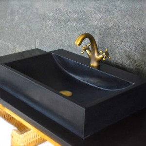 Cobble stone bathroom sinks