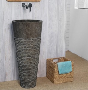 Granite pedestal stone bathroom sink