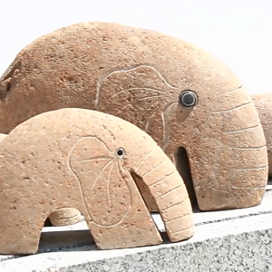 Medium size rock stone elephant