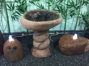 Natural babbling boulder fountain