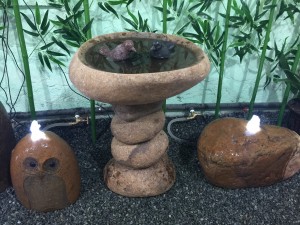 Natural babbling boulder fountain