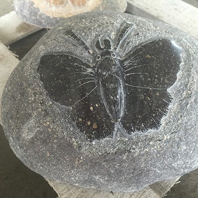 Factory Outlets Garden Table -
 Natural stone carved butterfly figurines – Magic Stone