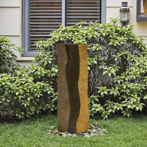 Vintage Basalt Stone Rock Water Fountain Garden Ornament for Outdoor Courtyard Hotel