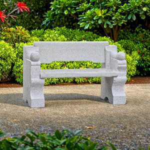Outdoor cheap granite stone park bench with back for sale