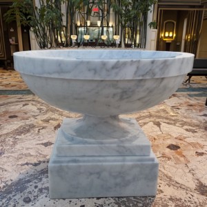 Elegant White Marble Flower Pot for Indoor Decor