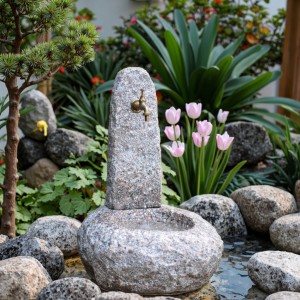 Naples Pink Modern Sink Fountain Hand Carved Granite Statue for Garden or Villa for Hotels Stone Garden Products